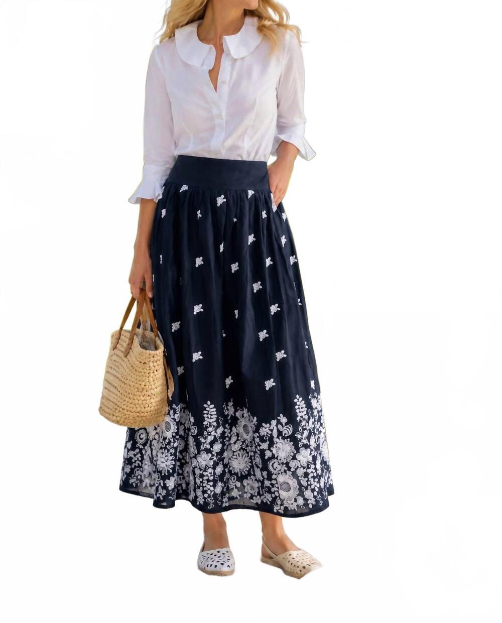 NEW GRETCHEN SCOTT revina skirt in navy/white